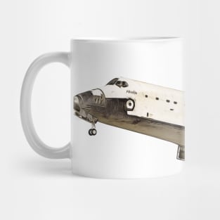 Space Shuttle Landing Cartoon Mug